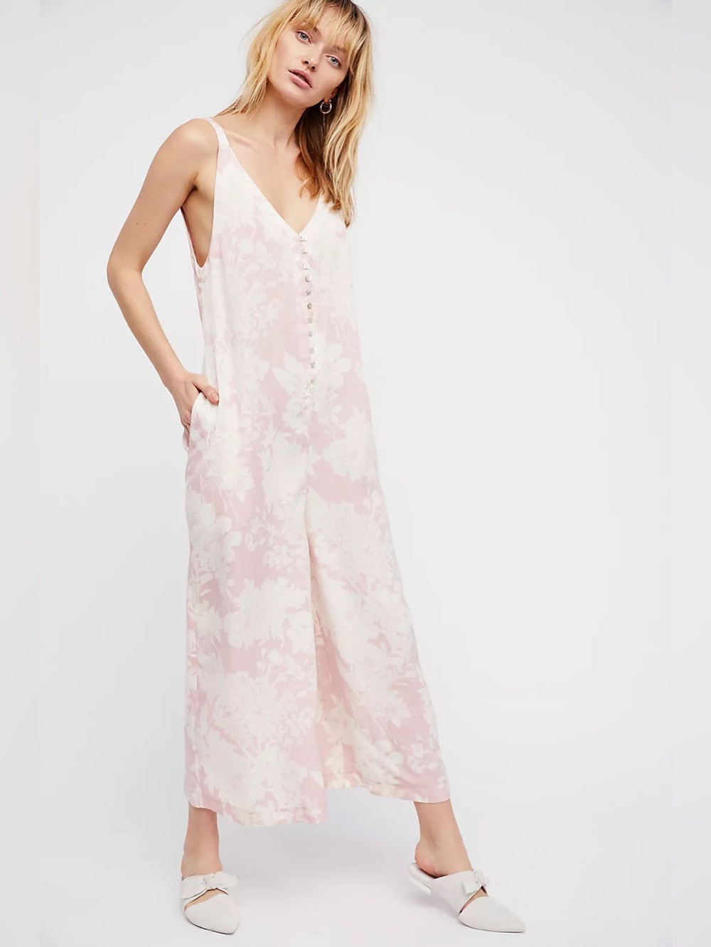 Intimately Free People She's So Smitten Tie Dye Romper Jumpsuit Pink Sz M